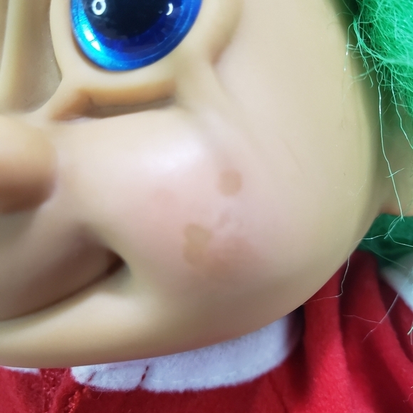 Russ Troll Doll Jangles Christmas Blue Eyes Green Hair 12 Inch - Picture 3 of 12